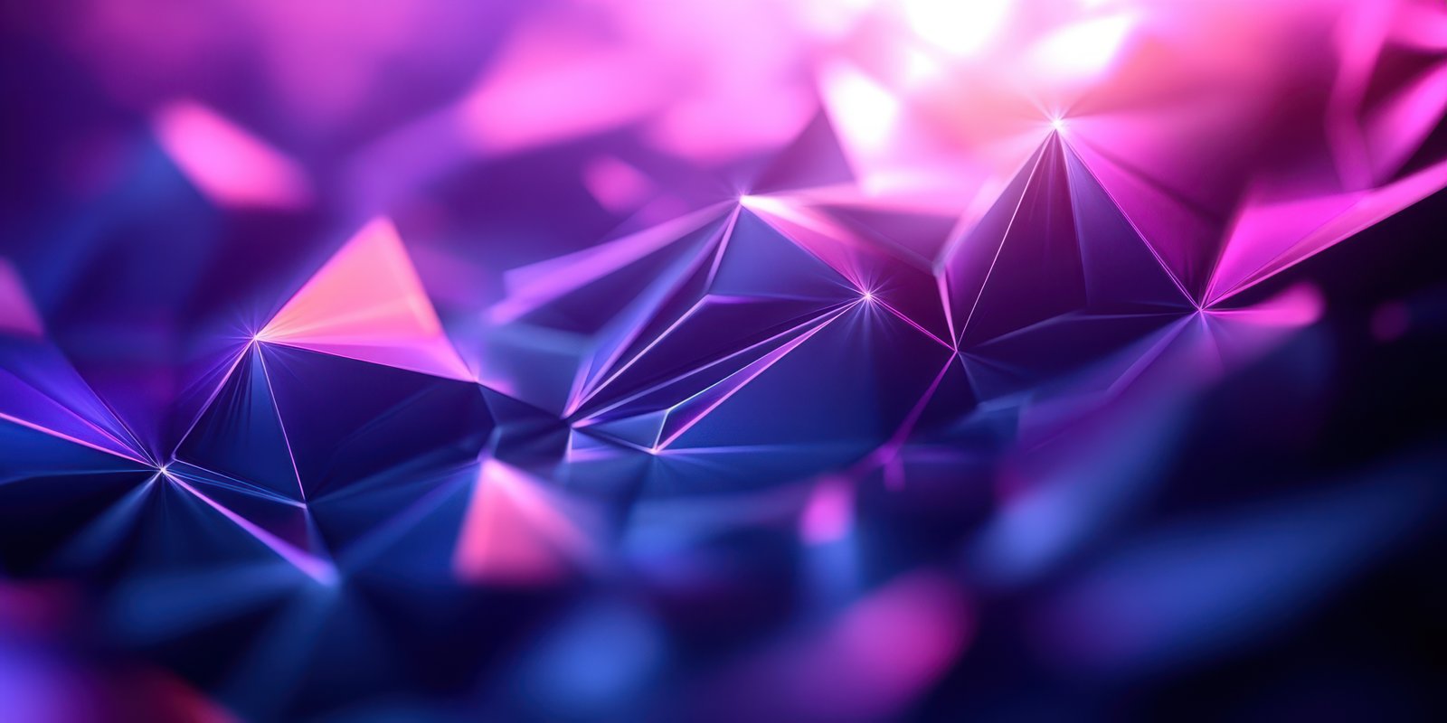 Abstract geometric patterns in vibrant purple and pink hues create a stunning visual effect